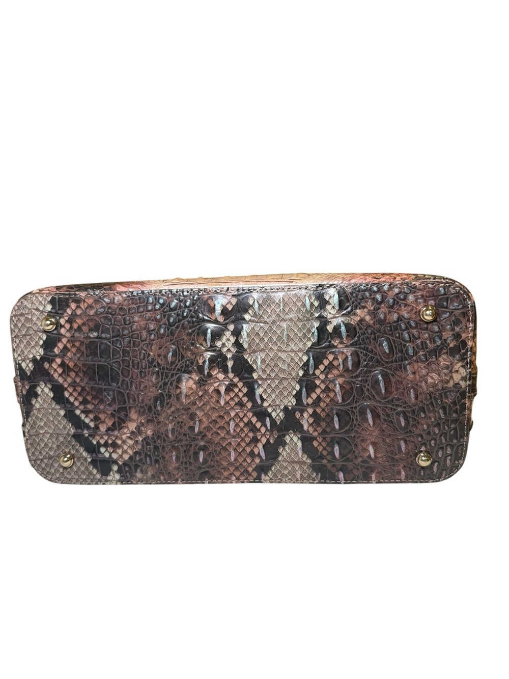 NWT Brahmin Large Duxbury Satchel in Truffle Python Ombre Melbourne - Picture 6 of 10